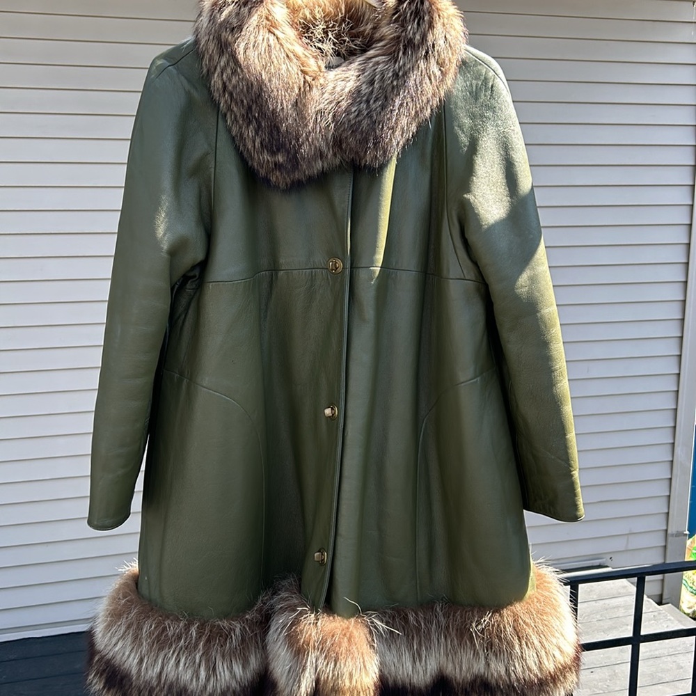 Sills Bonnie Cashin Design Vintage Leather and Fur Coat